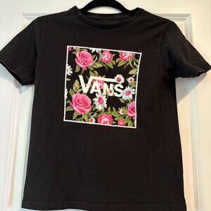 Girls Van tee shirt with pink roses